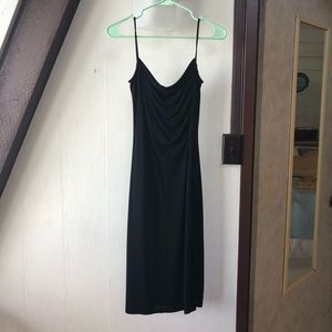 Simple strapped black dress